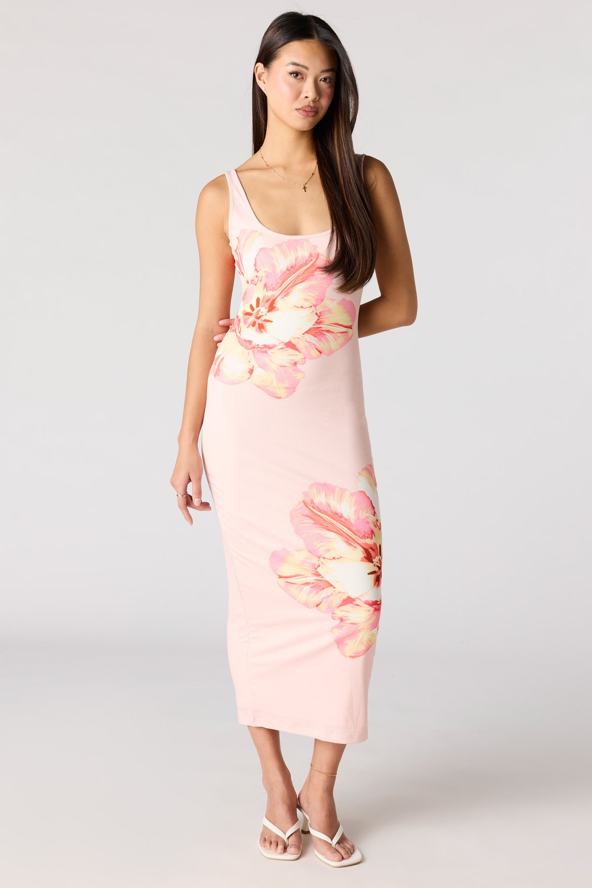 Ribbed Scoop Neck Bodycon Midi Dress Urban Planet Ribbed Scoop Neck Bodycon Midi Dress Urban Planet