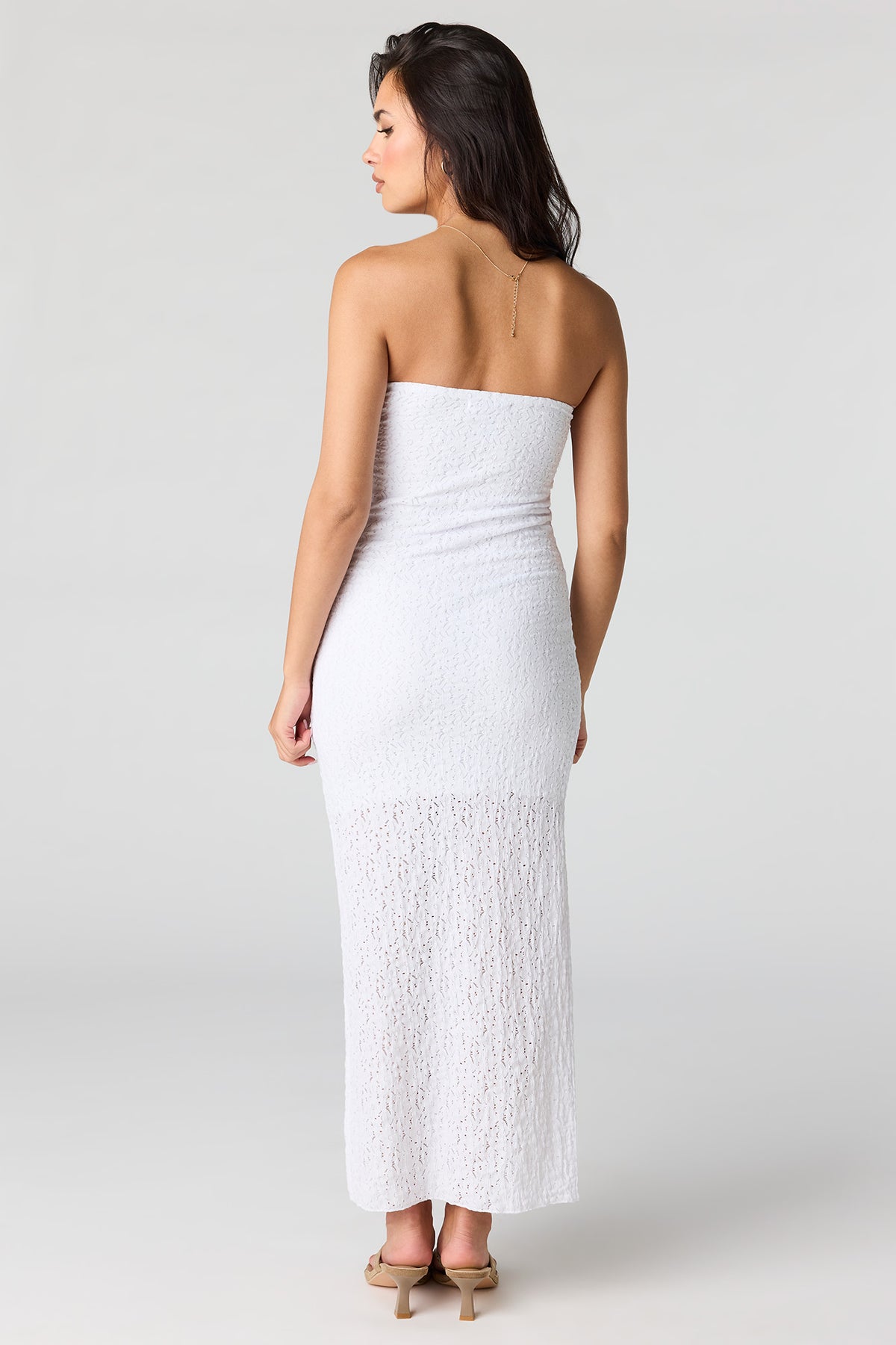 Alt View 3. Lace Maxi Tube Dress - White