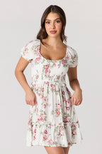 Floral Smocked Mini Dress