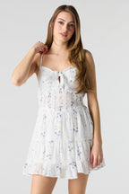 Sweetheart Tie Front Mini Dress