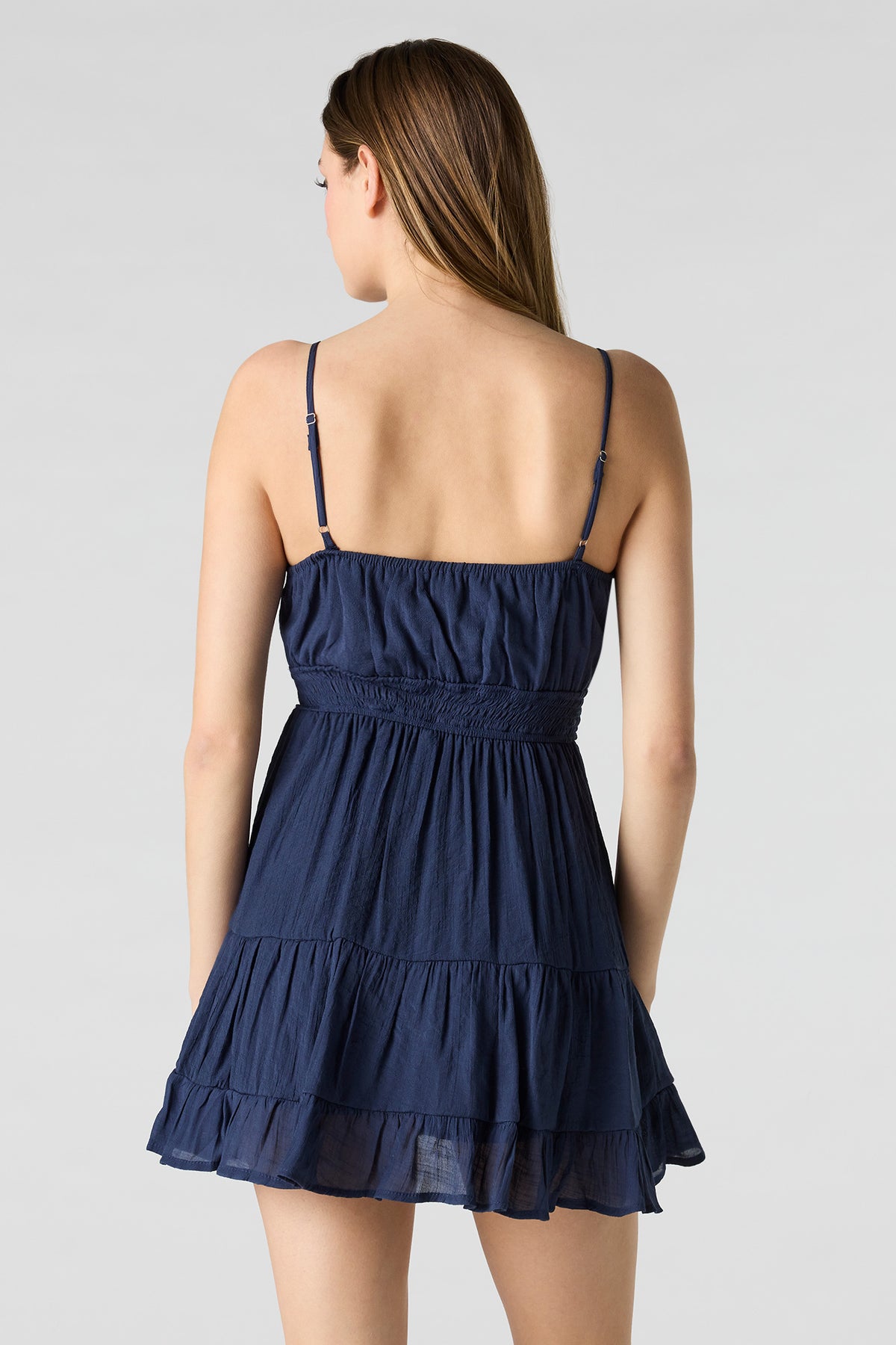 Alt View 2. Sweetheart Tie Front Mini Dress - Navy