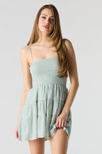 Minirobe volantée smockée
