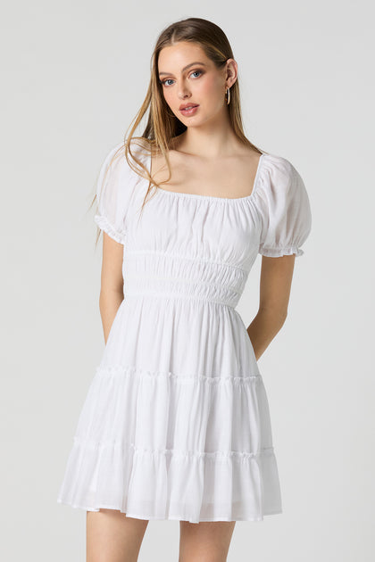 Milkmaid Tiered Mini Dress