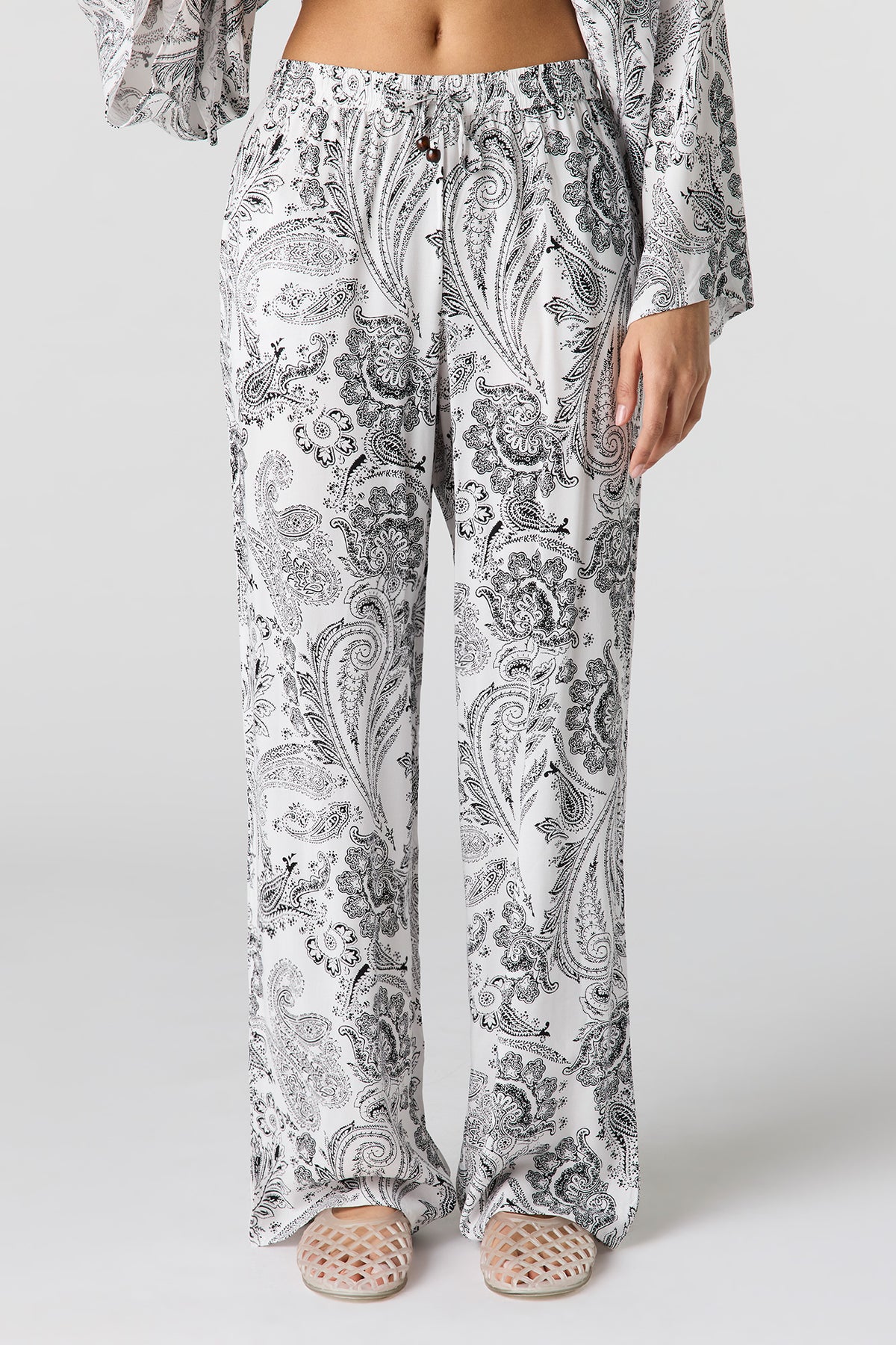 Alt View 2. Flowy Wide Leg Pant - White