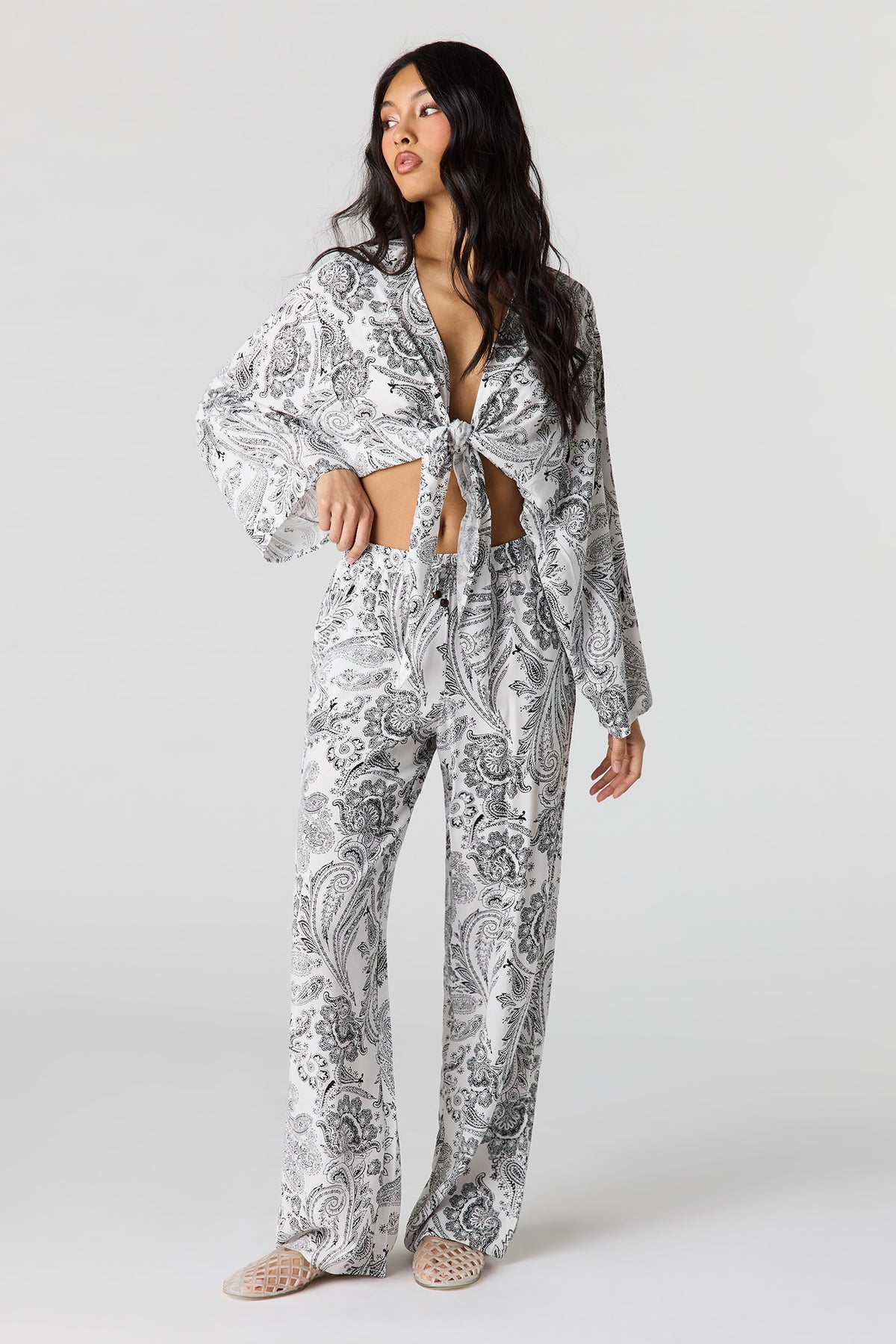 Flowy Wide Leg Pant - White