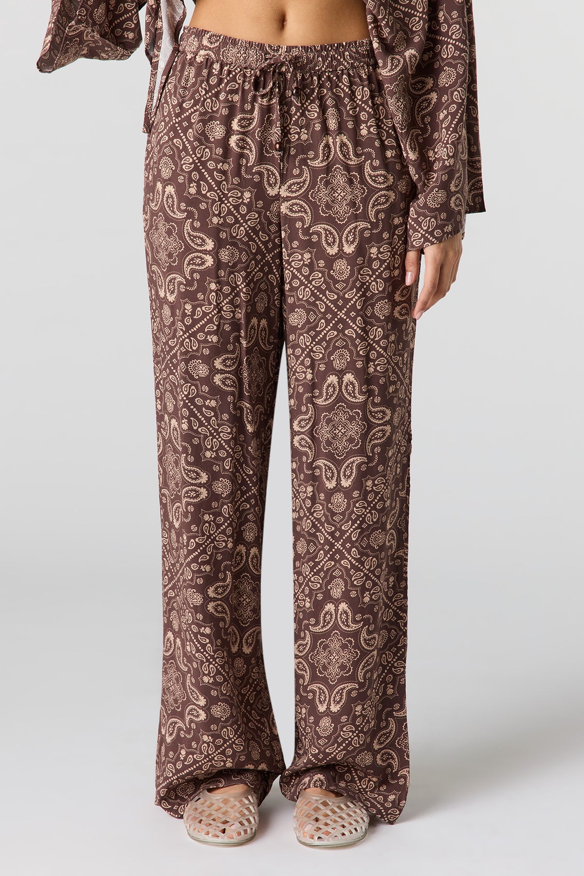 Alt View 2. Flowy Wide Leg Pant - Brown