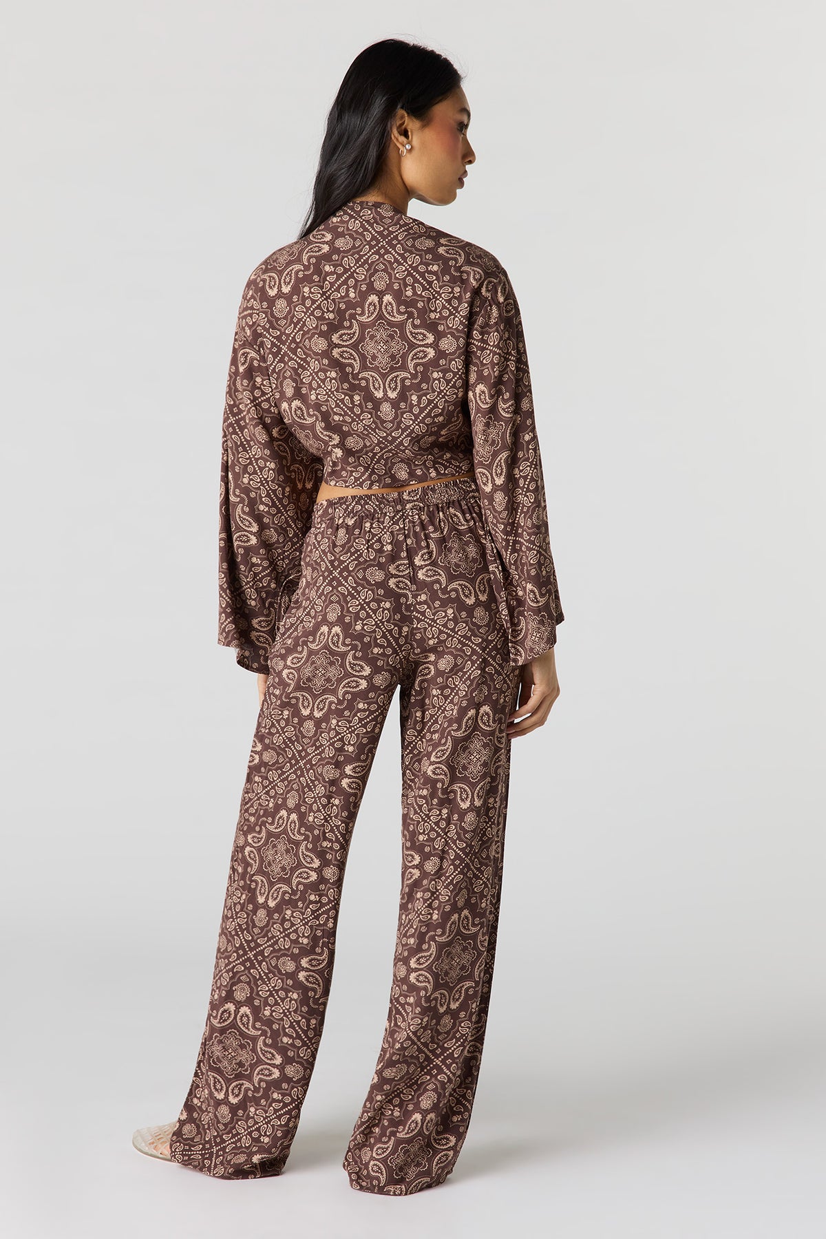 Alt View 3. Flowy Wide Leg Pant - Brown
