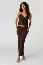 Jupe maxi texturée