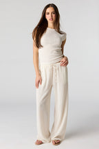 Pantalon texturé à jambe large