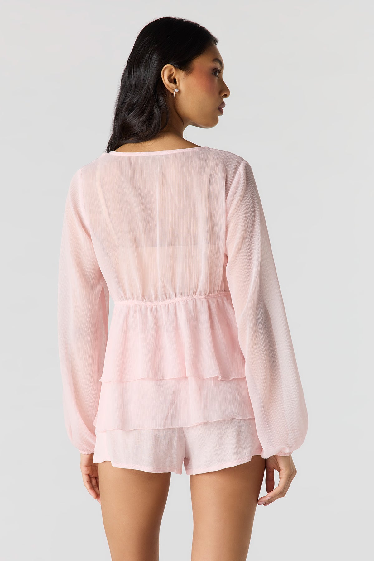 Vue alternative 2. Short texturé à taille coulissante