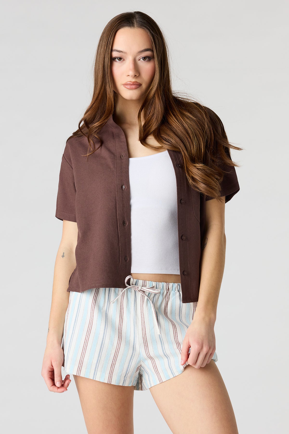 Short en mélange de lin