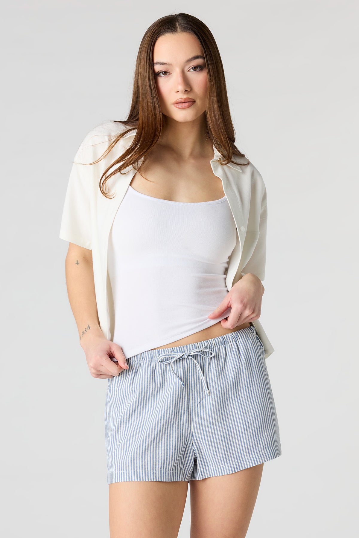 Short en mélange de lin