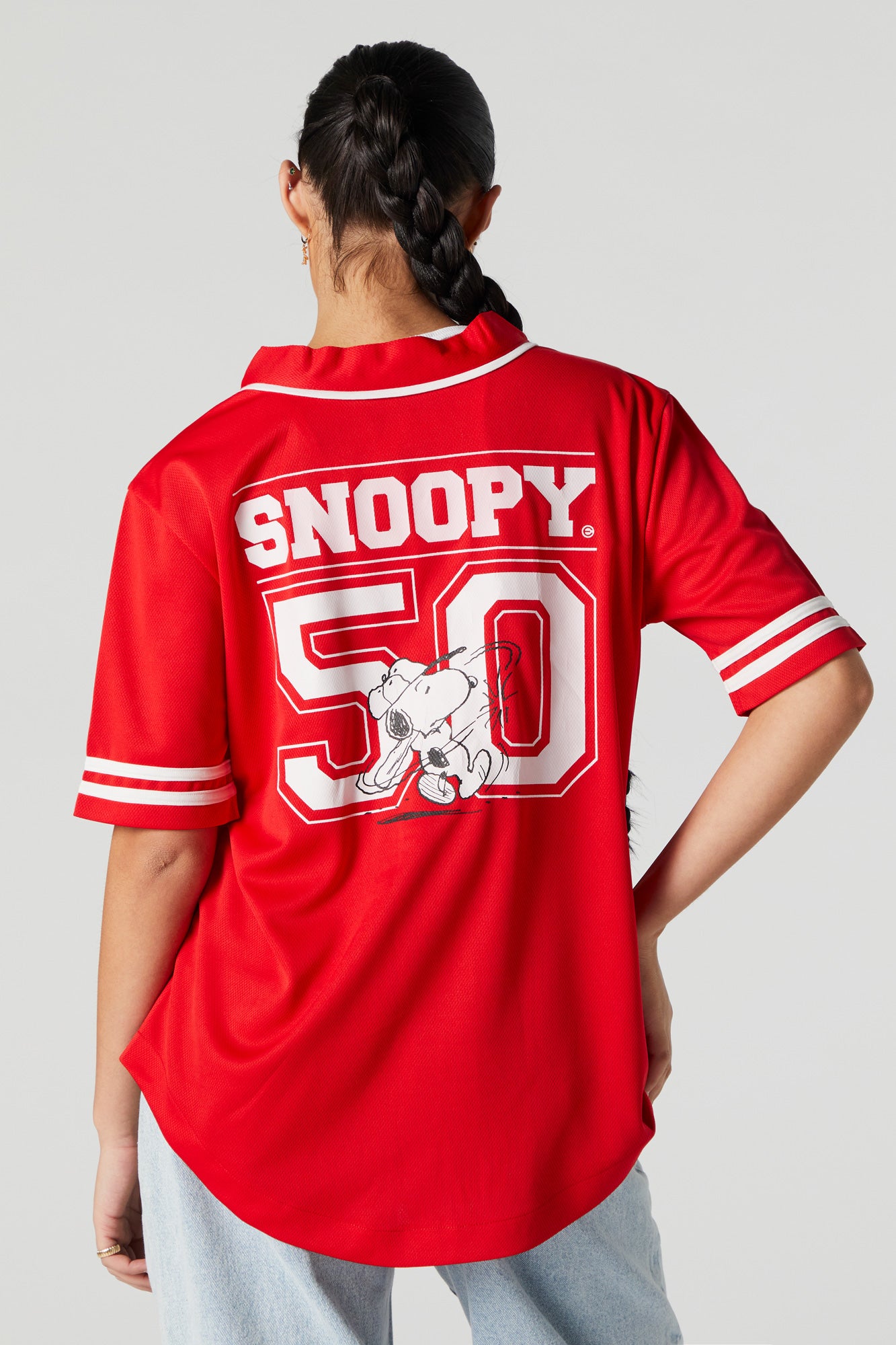 Snoopy Graphic Baseball Jersey