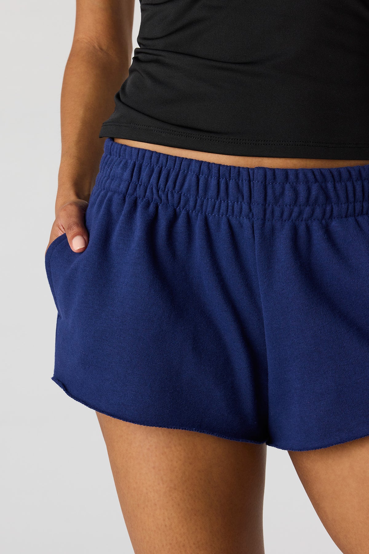 Alt View 4. Luxe French Terry Shortie - Navy