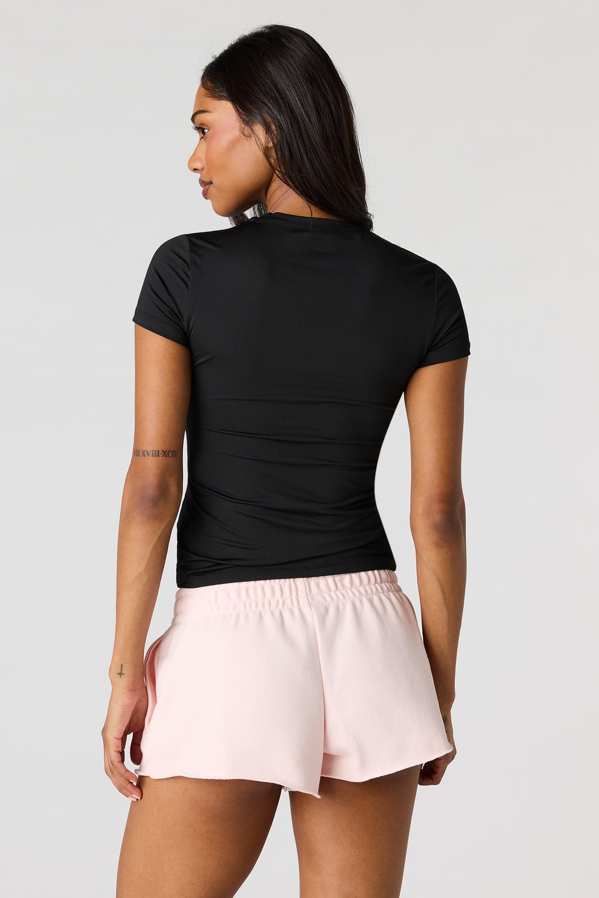 Alt View 2. Luxe French Terry Shortie - Light Pink