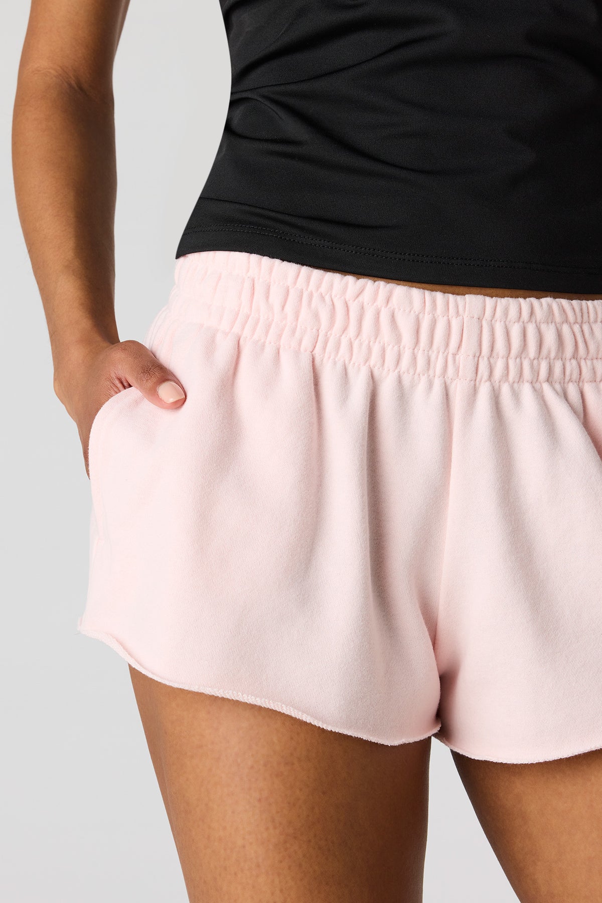 Alt View 4. Luxe French Terry Shortie - Light Pink