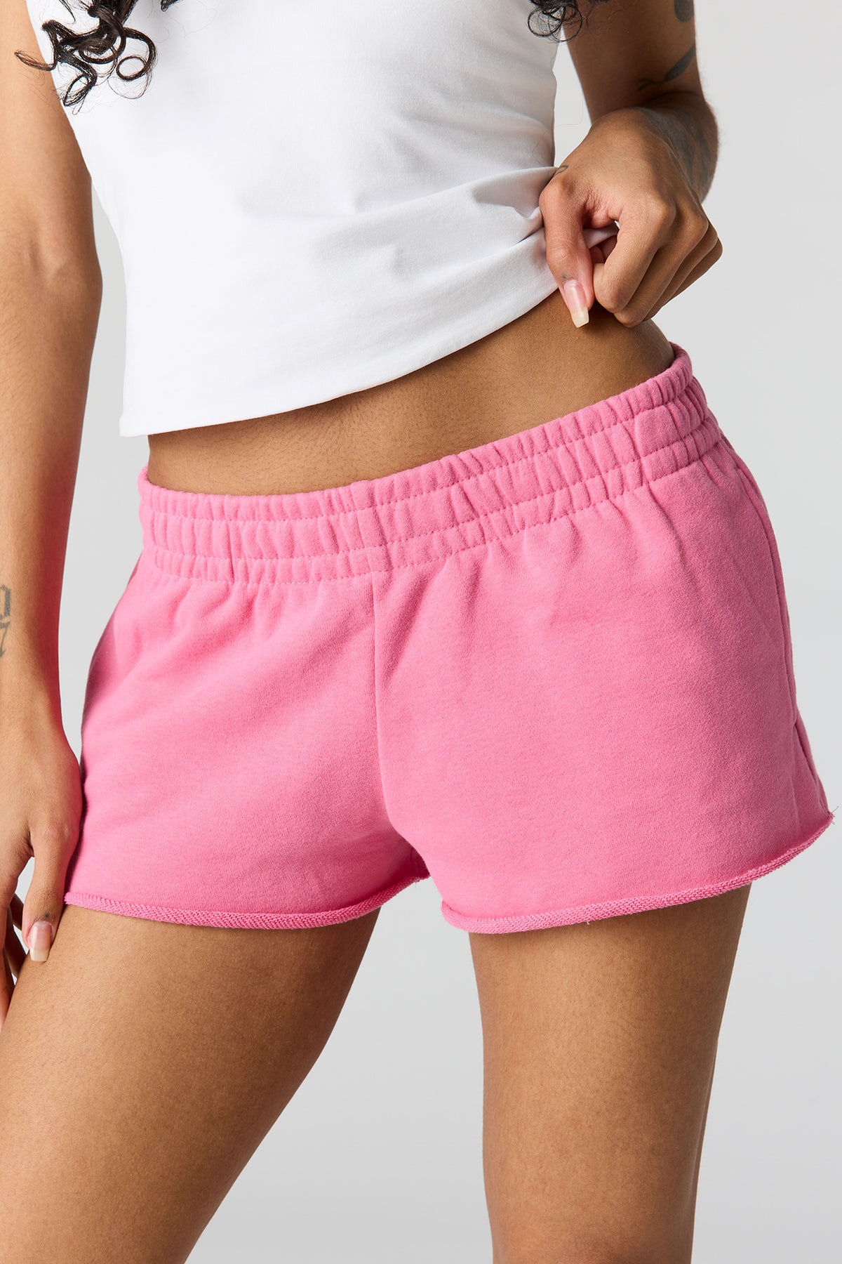 Alt View 4. Luxe French Terry Shortie - Pink