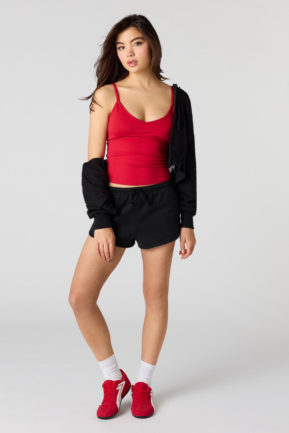 Alt View 3. Fleece Dolphin Short - Black