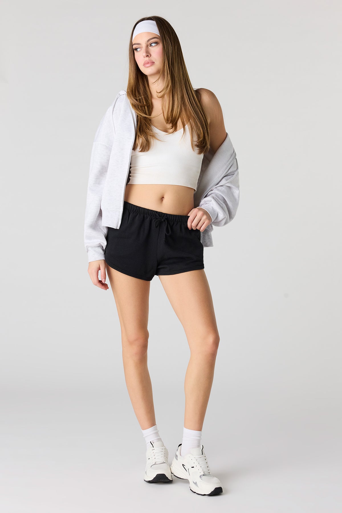 Alt View 3. Fleece Dolphin Short - Black