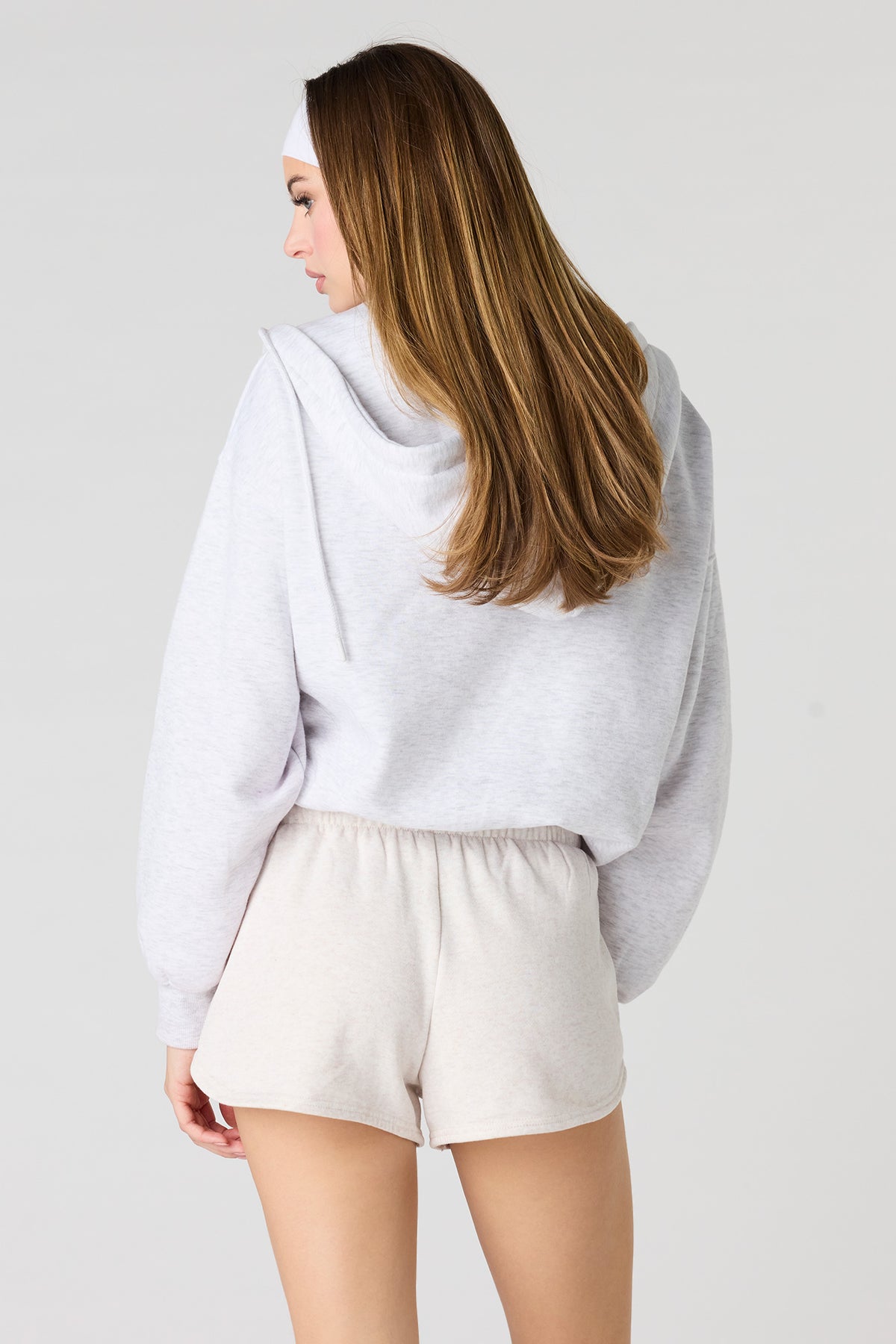 Alt View 2. Fleece Dolphin Short - Oatmeal