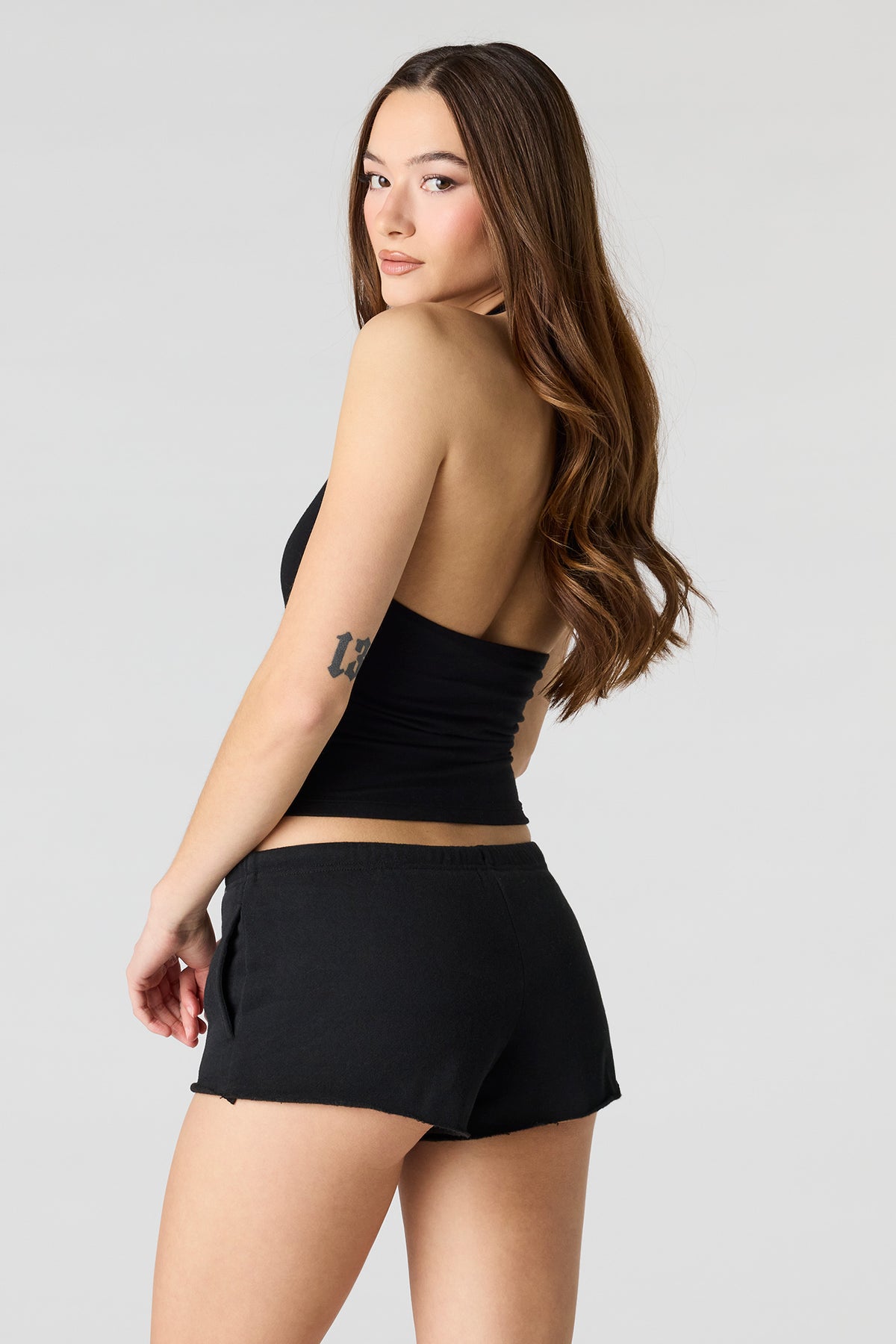 Vue alternative 2. Micro shortie en molleton ratine de luxe
