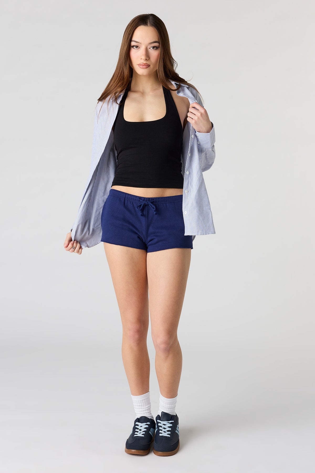 Alt View 3. Fleece Micro Shortie - Navy
