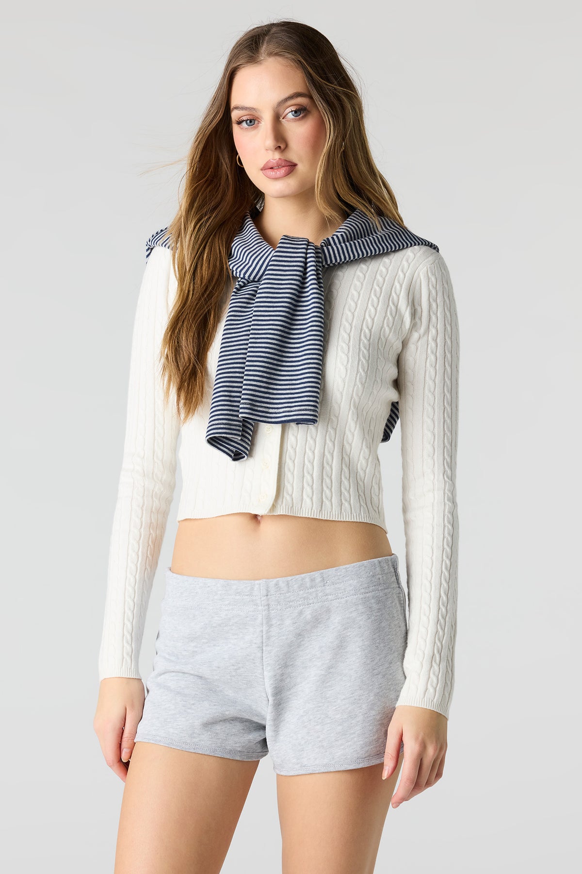 Luxe French Terry Dolphin Short - Heather Grey