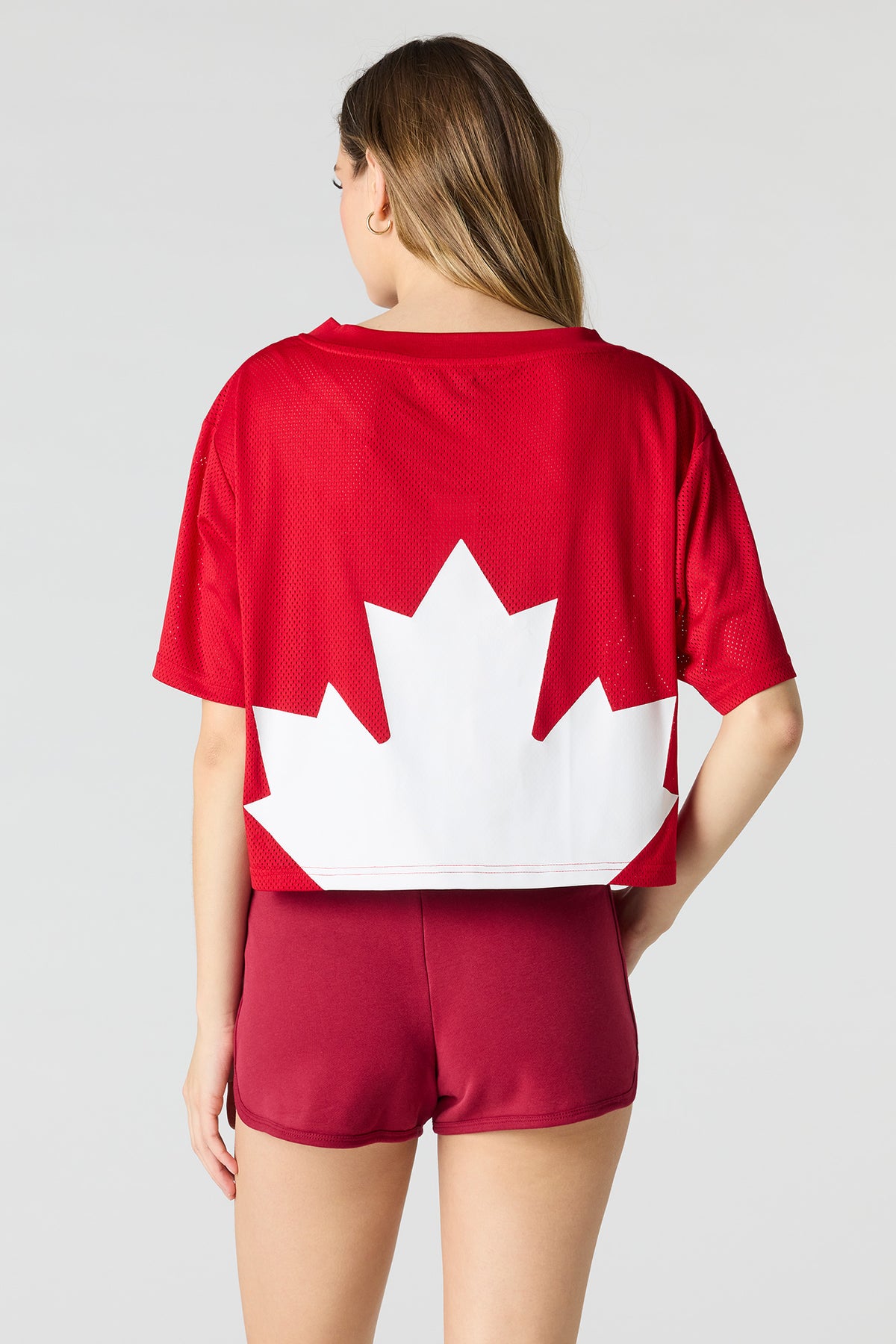 Alt View 2. Luxe French Terry Dolphin Short - Red