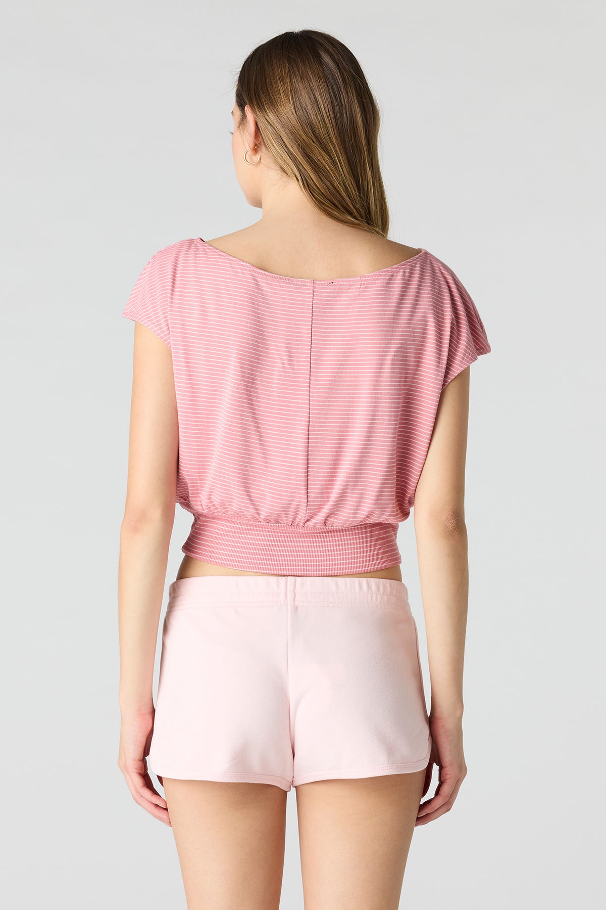 Alt View 2. Luxe French Terry Dolphin Short - Light Pink