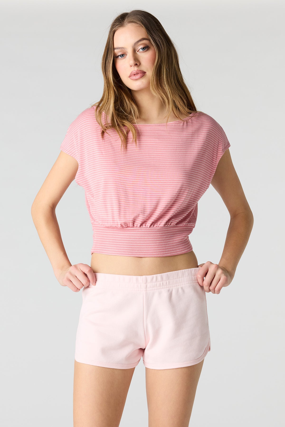 Luxe French Terry Dolphin Short - Light Pink