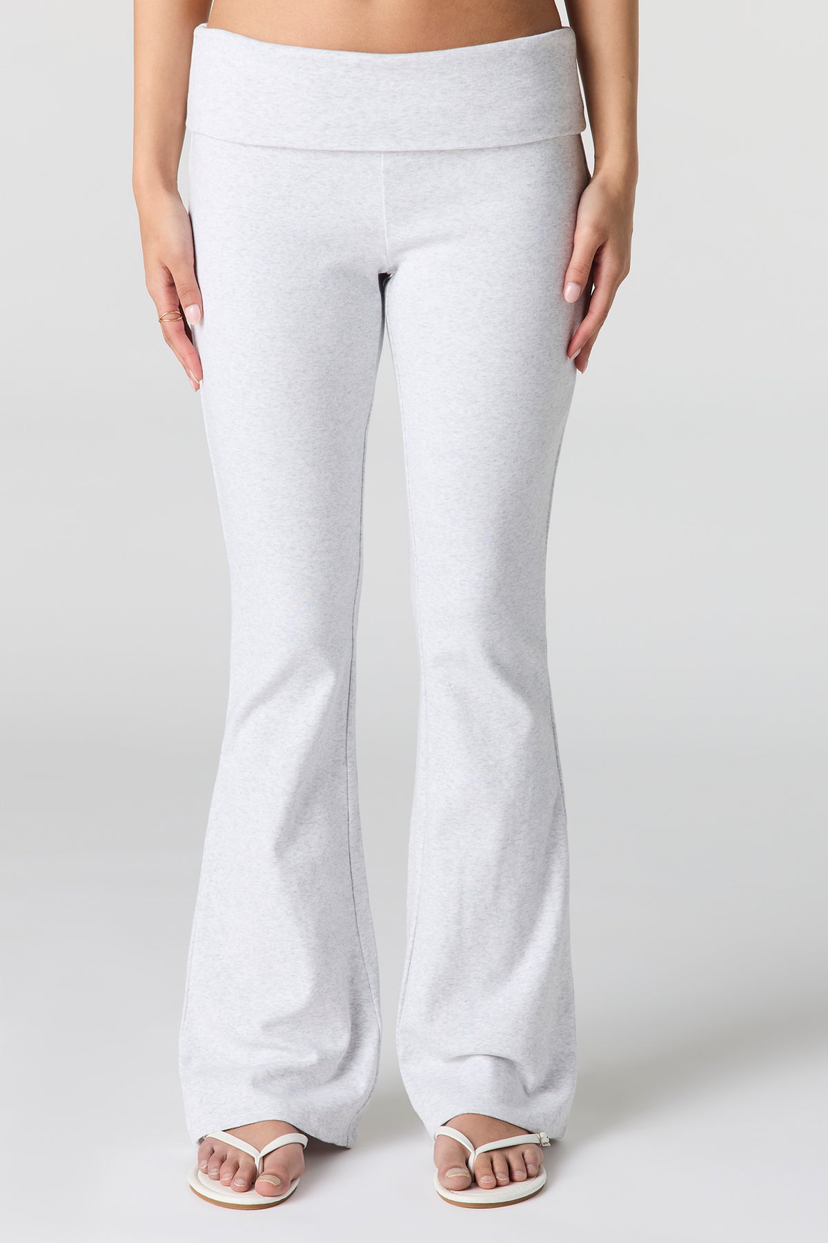 Alt View 2. Foldover Waist Flare Pant - Light Grey