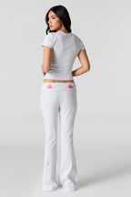 Foldover Waist Flare Pant