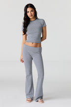 Foldover Waist Flare Pant