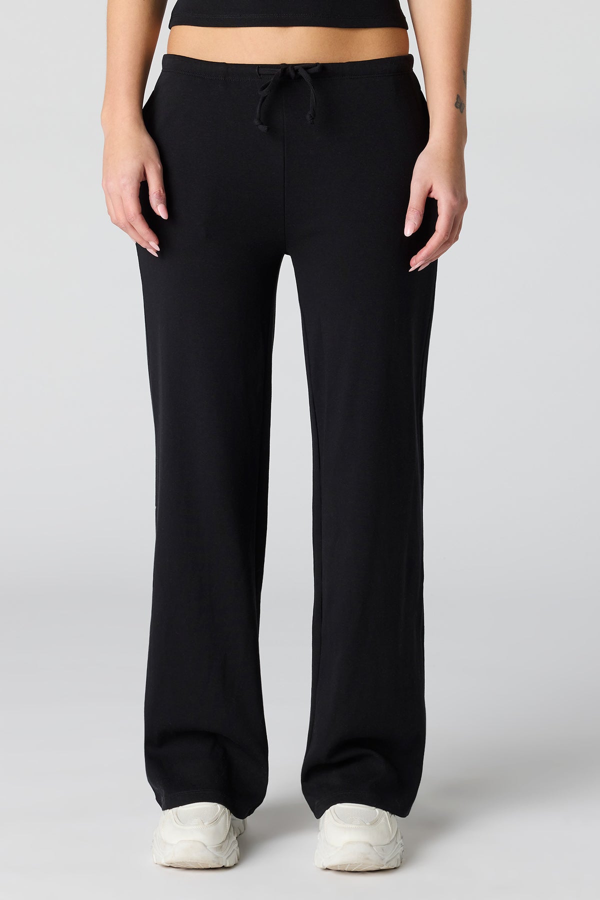 Alt View 2. Ribbed Wide Leg Pant - Black