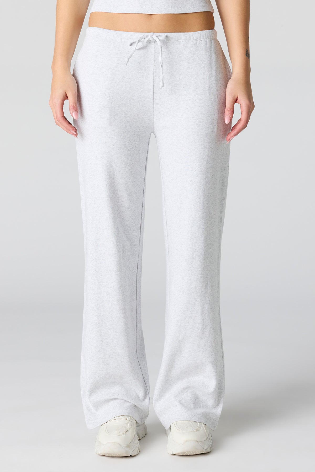 Alt View 2. Ribbed Wide Leg Pant - Light Grey