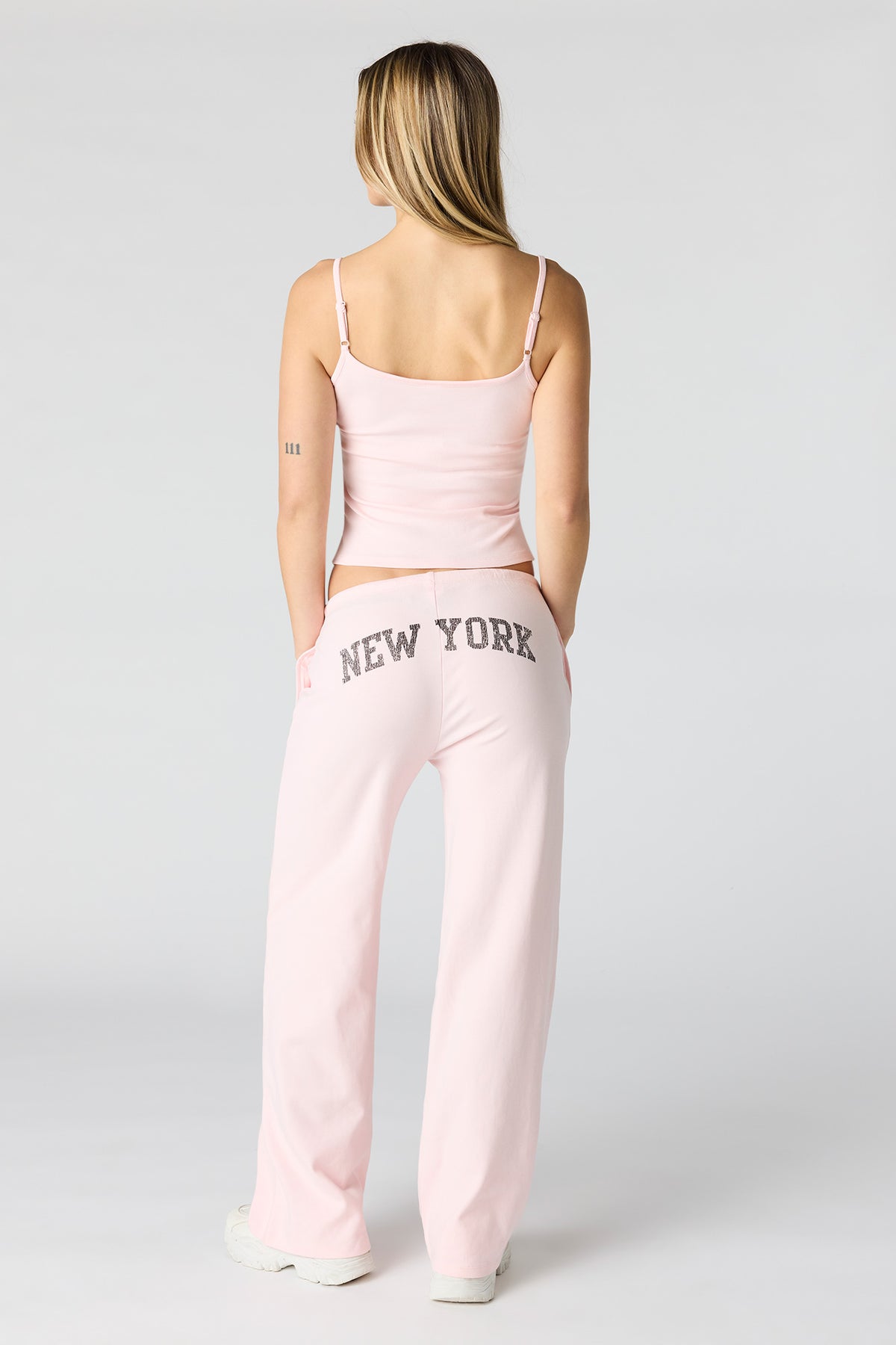 Alt View 4. Ribbed Wide Leg Pant - Pink