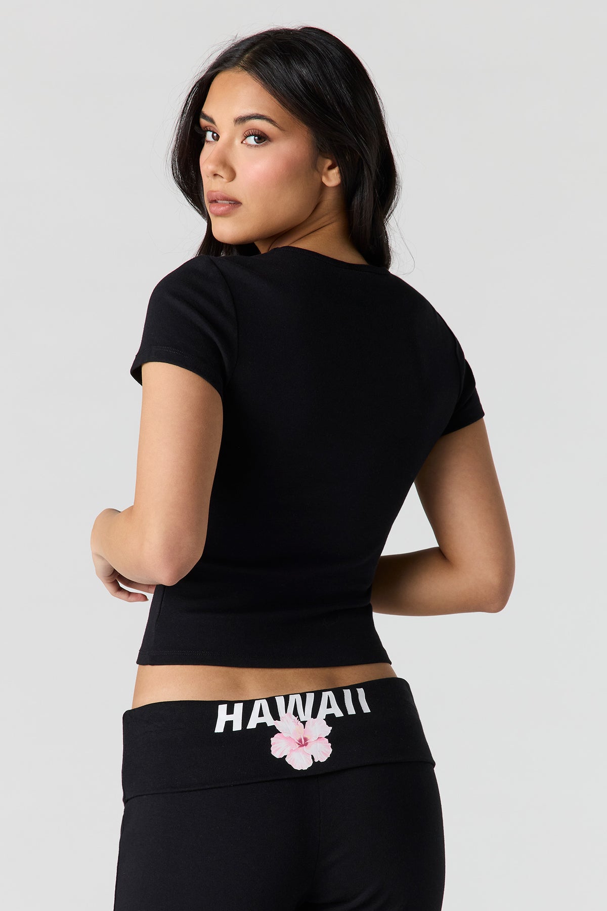 Alt View 2. Baby Tee - Black