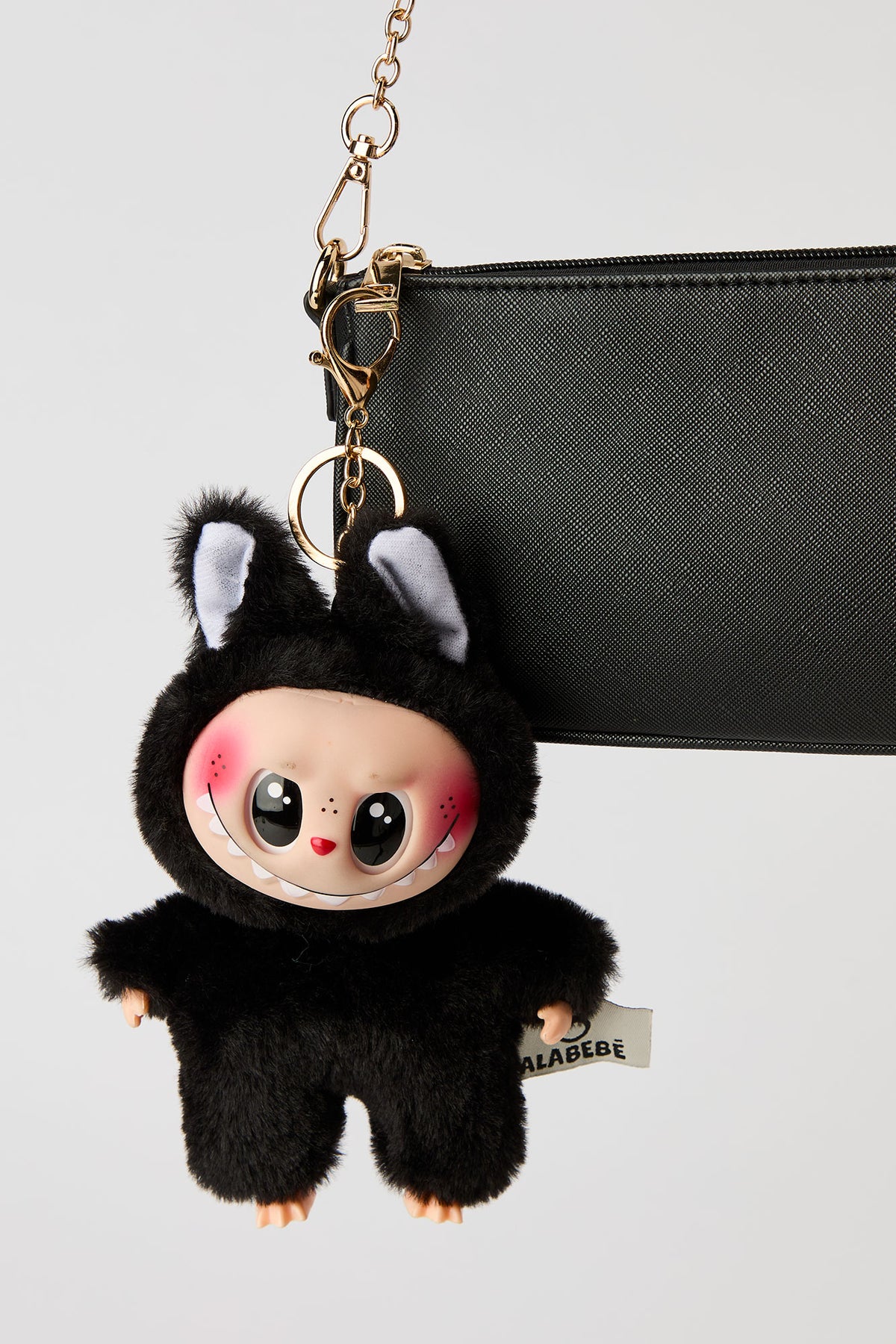 Alabebé Pastel Fur Keychain - Black