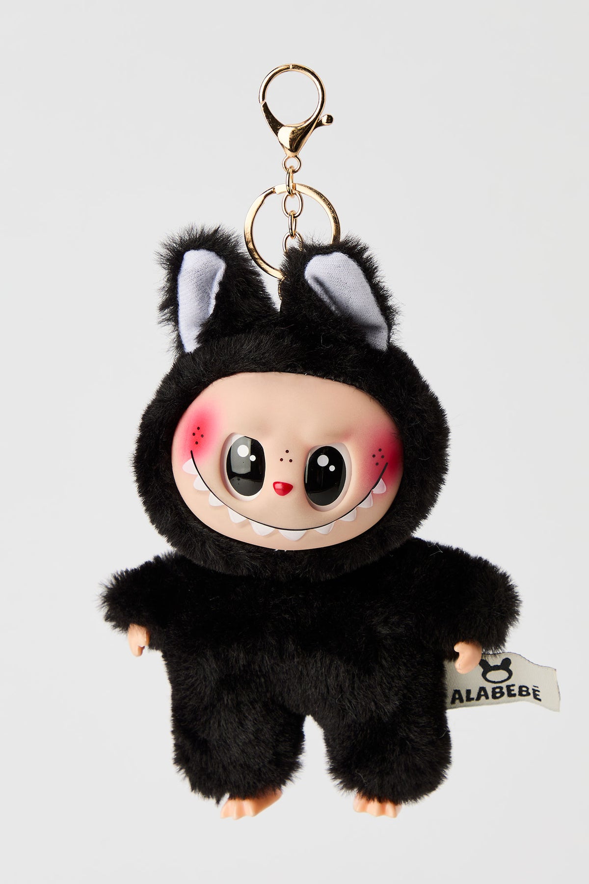 Alt View 2. Alabebé Pastel Fur Keychain - Black