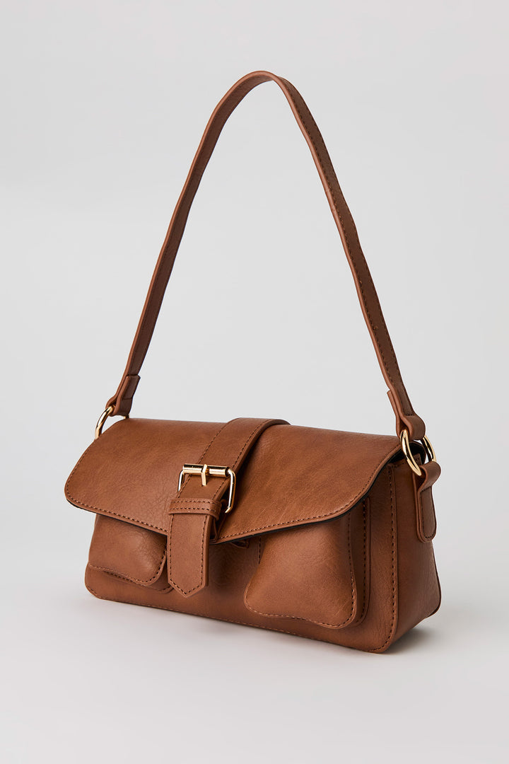 Sac en similicuir avec boucle métallisée