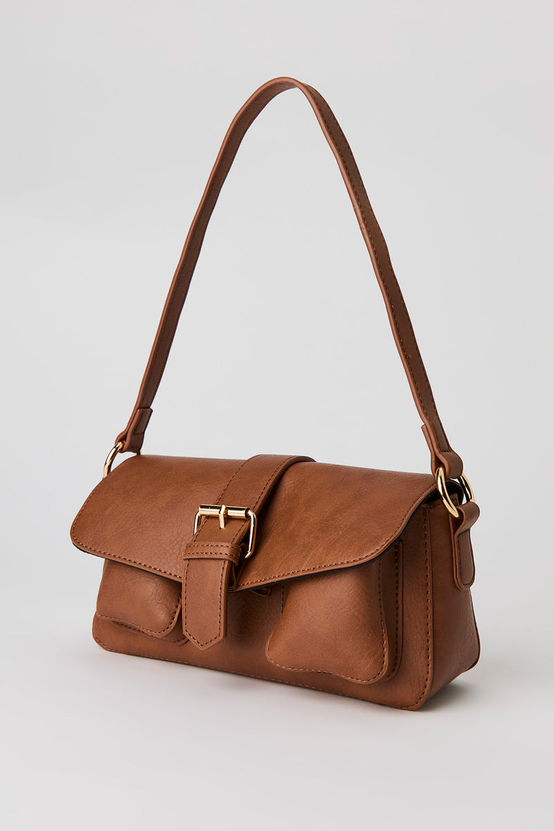 Sac en similicuir avec boucle métallisée