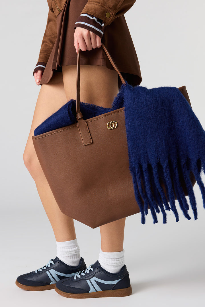 Fourre-tout en similicuir et poignet