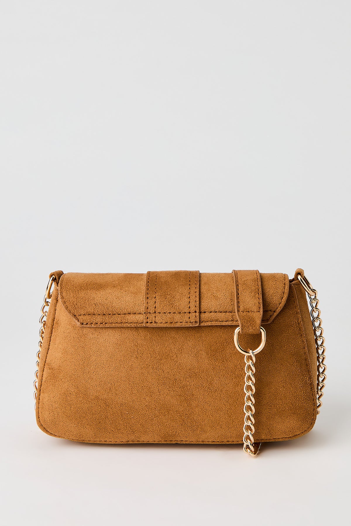 Alt View 3. Faux-Suede Buckle Crossbody Chain Purse - Camel