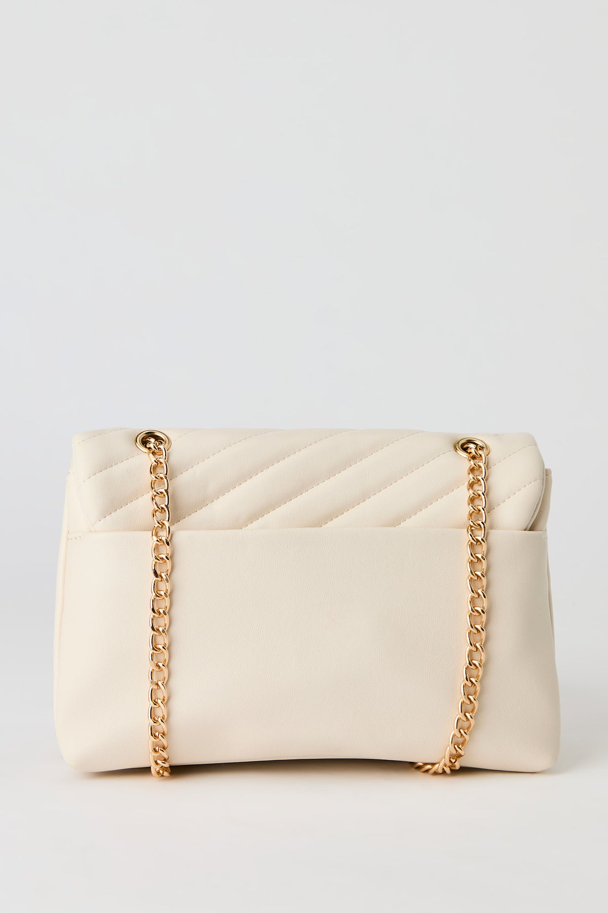 Alt View 3. Quilted Dual-Strap Crossbody Purse with Keychain - Beige