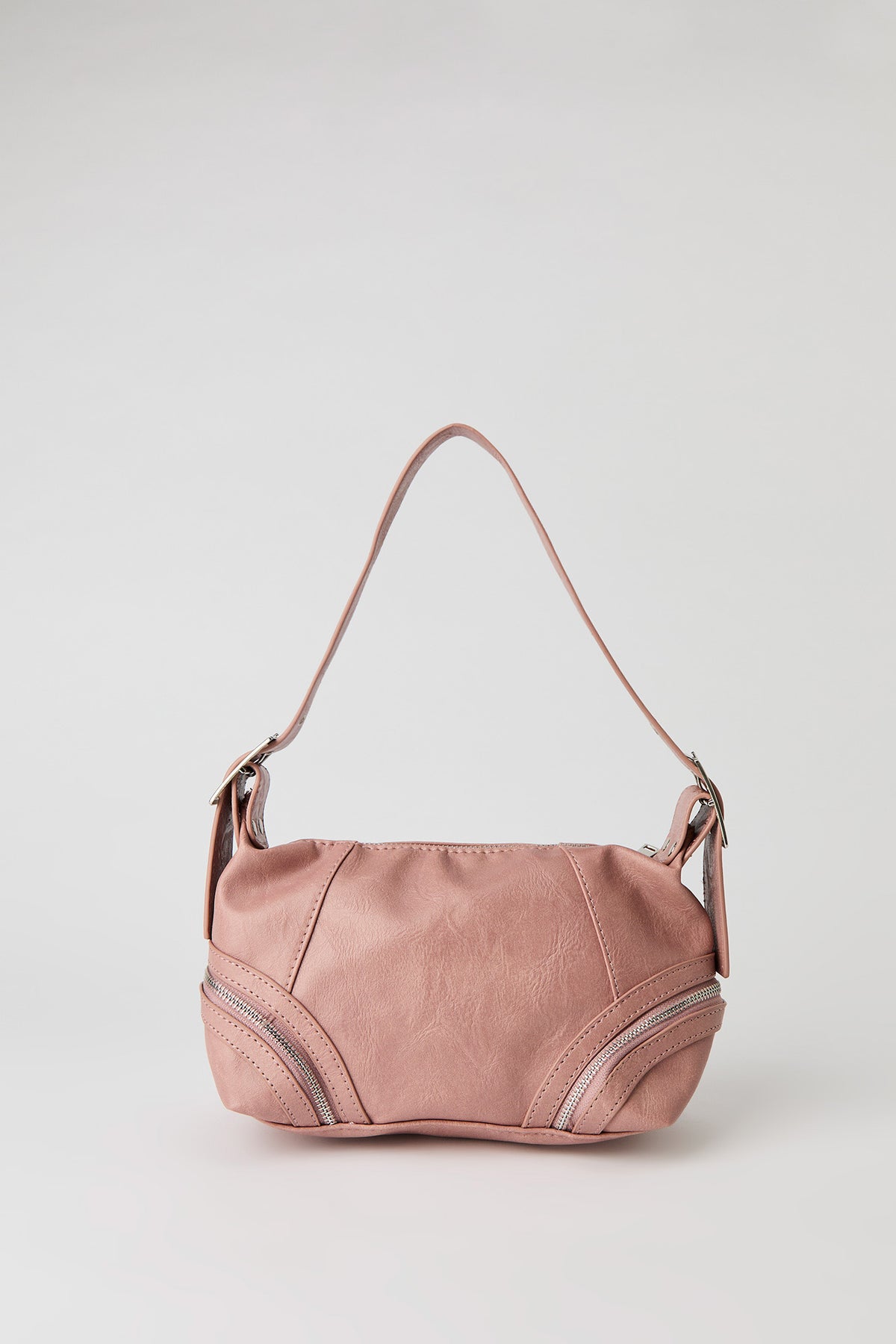 Alt View 2. Faux Leather Zipper Detail Shoulder Bag - Pink