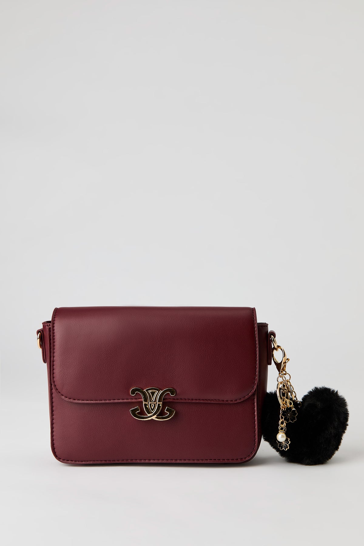 Sac messager en similicuir avec porte-clés