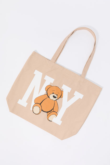 NY Teddy Graphic Tote Bag