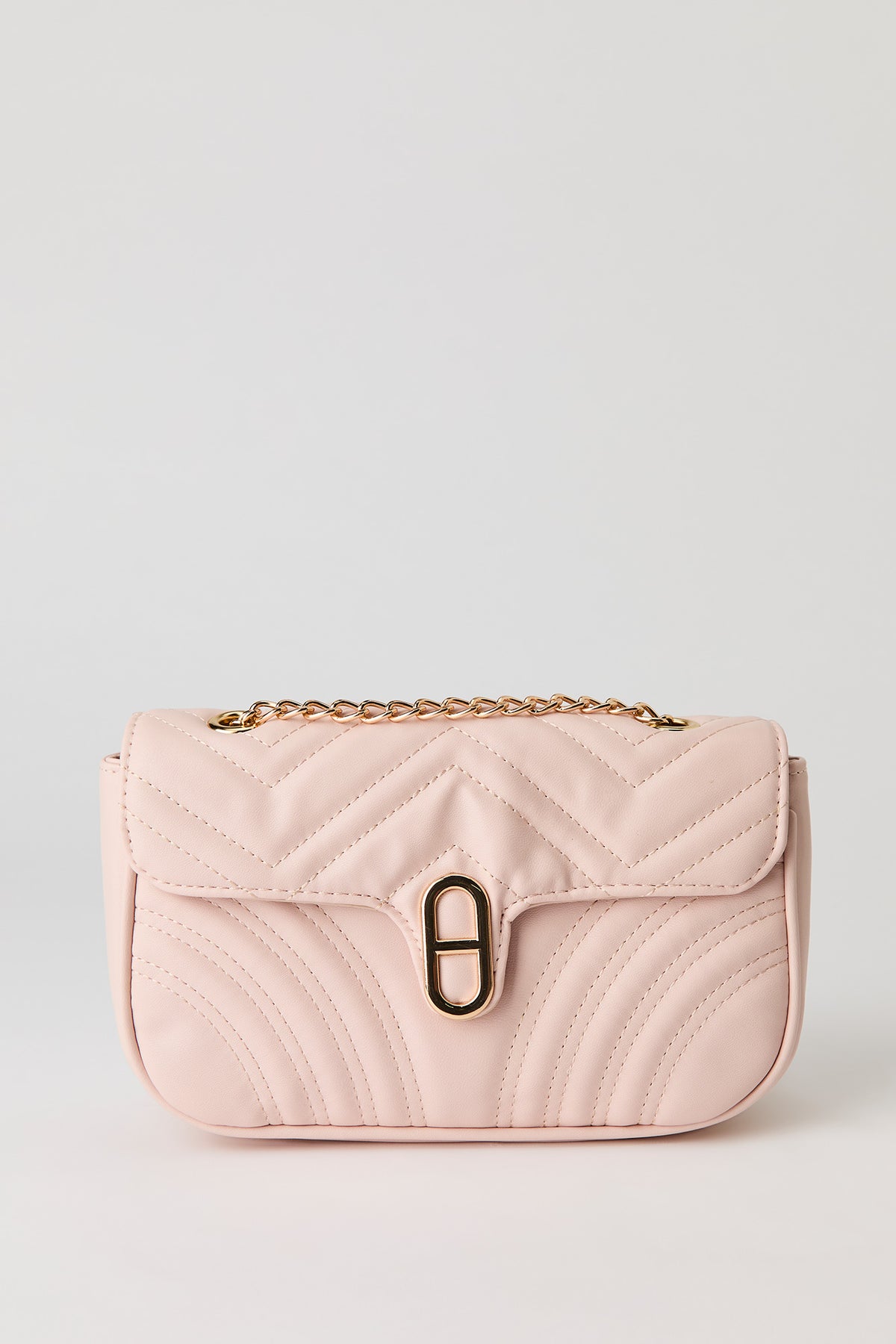Quilted Crossbody Purse - Pink