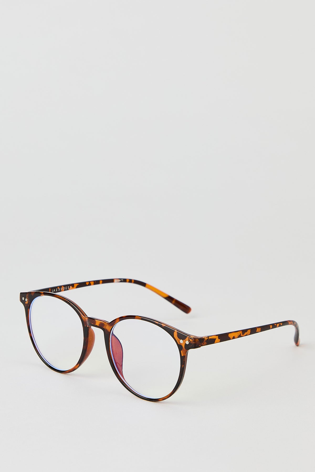 Alt View 2. Round Blue Light Glasses - Light Brown