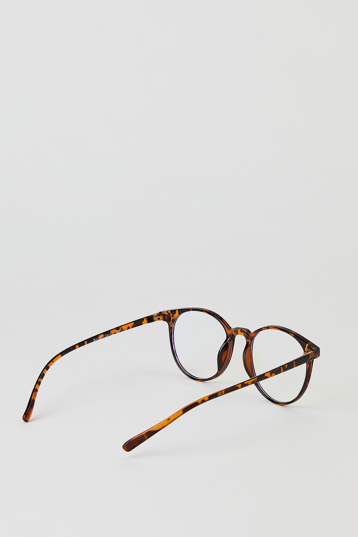 Alt View 3. Round Blue Light Glasses - Light Brown